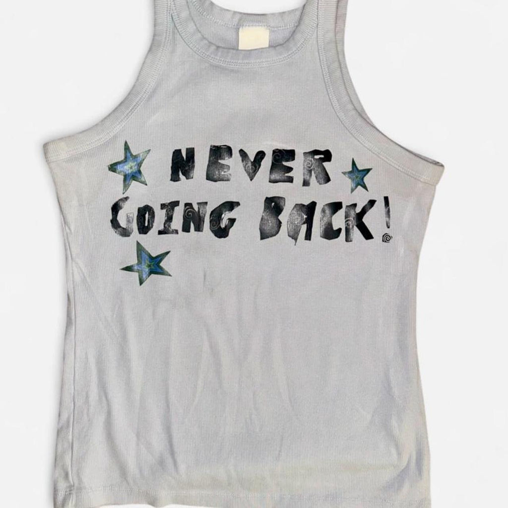 light blue h&m UPCYCLED Phoebe bridgers inspired graphic tank top
